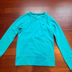 women’s blue nike crew neck